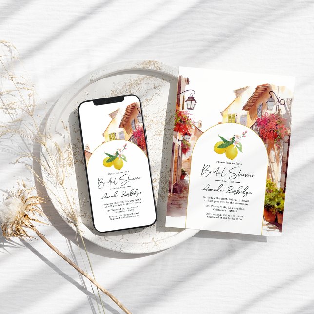 "La Dolce Vita" italiensk by Bröllopsdusch Inbjudningar ("La Dolce Vita" Italian Village Bridal Shower Invitation)