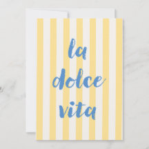 La Dolce Vita Italiensk Citat Inbjudan Postkort