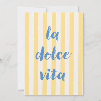 La Dolce Vita Italiensk Citat Inbjudan Postkort