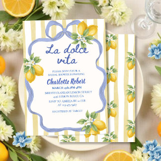 La dolce vita Italiensk citron sommar Bröllopsdusc Inbjudningar