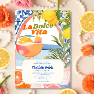 La dolce vita Italiensk citron sommar Bröllopsfest Inbjudningar