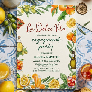La Dolce Vita Italiensk Citrus Förlovningsfest Inbjudningar