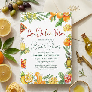 La Dolce Vita Italiensk Cocktail Bröllopsdusch Inbjudningar
