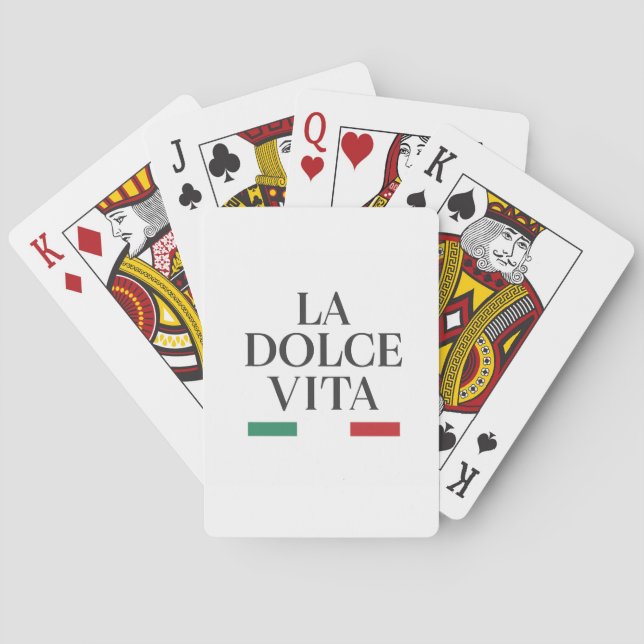 La Dolce Vita italiensk-inspirerade uppspelningsko Casinokort (Baksidan)