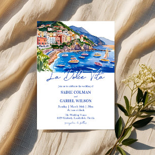 La Dolce Vita Italienska Amalfi Kusten Bröllop Inbjudningar