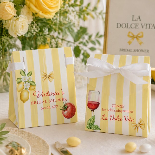 La Dolce Vita Italienska Bröllopsfest för bruden Presentaskar (Modern La Dolce Vita Italian bridal shower Favor gift boxes)