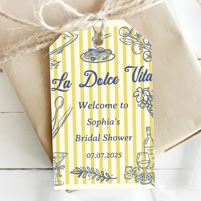 La Dolce Vita Italienska Bröllopsfest för bruden Presentetikett (Skapare uppladdad)