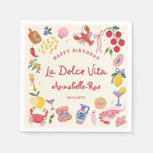 La Dolce Vita Italienska Födelsedag Anpassat Namn Pappersservett