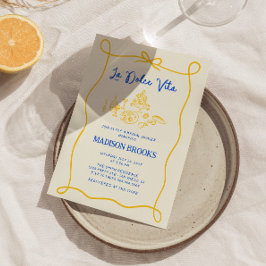 La Dolce Vita Italienska Handritade Bröllopsfest Inbjudningar