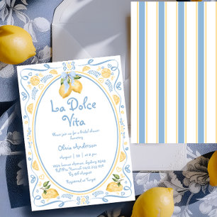 La Dolce Vita Italienska Lemon Blommigt Möhippa I Inbjudningar