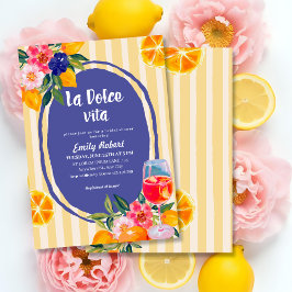 La Dolce Vita Italienska Lemon Blommigt Möhippa Inbjudningar