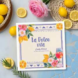 La Dolce Vita Italienska Lemon Blommigt Möhippa Pappersservett