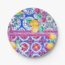 La Dolce Vita Italienska Lemon bröllop Papper Plat