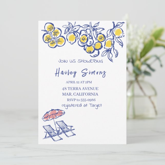 La Dolce Vita Italienska Lemon-Gulten Inbjudningar (Stående Fram)