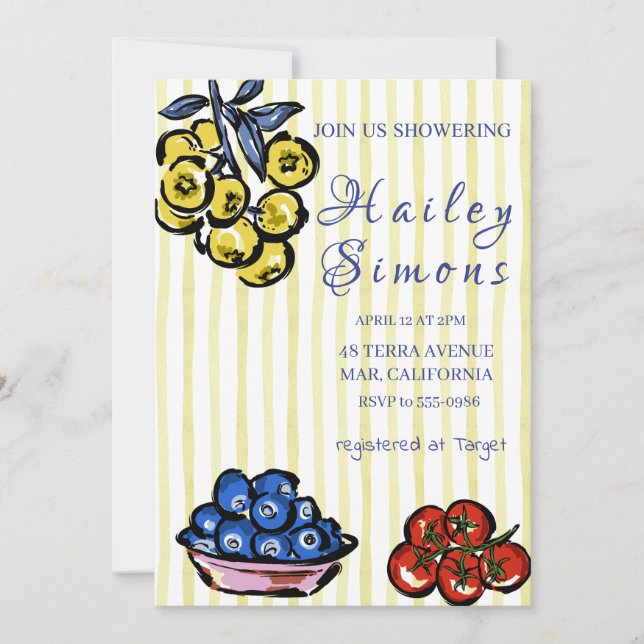 La Dolce Vita Italienska Lemon-Gulten Inbjudningar (Framsida)