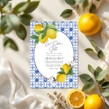 La Dolce Vita Italienska Lemon Tiles Bröllop QR-ko