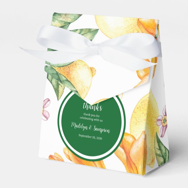 La Dolce Vita Italienskspråkiga Lemon Wedding Favo Presentaskar (Framsidan Sidan)