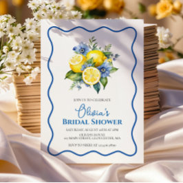 La Dolce Vita Lemon blommigt Möhippa Inbjudningar