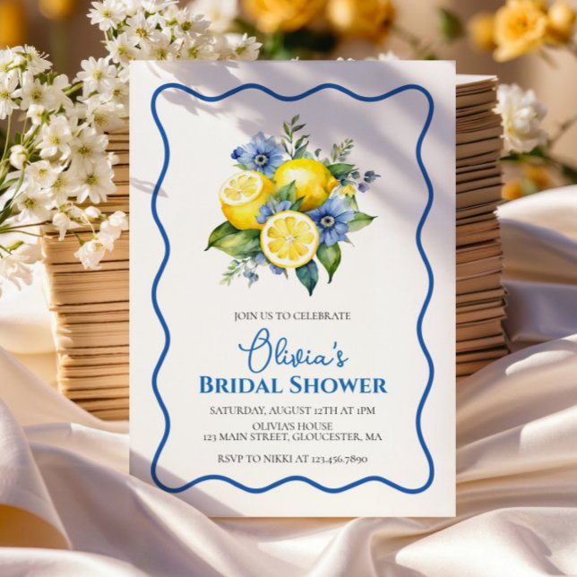 La Dolce Vita Lemon blommigt Möhippa Inbjudningar (Skapare uppladdad)