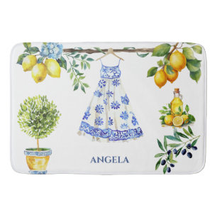 La Dolce Vita Lemon Blue Italien Badrumsmatta