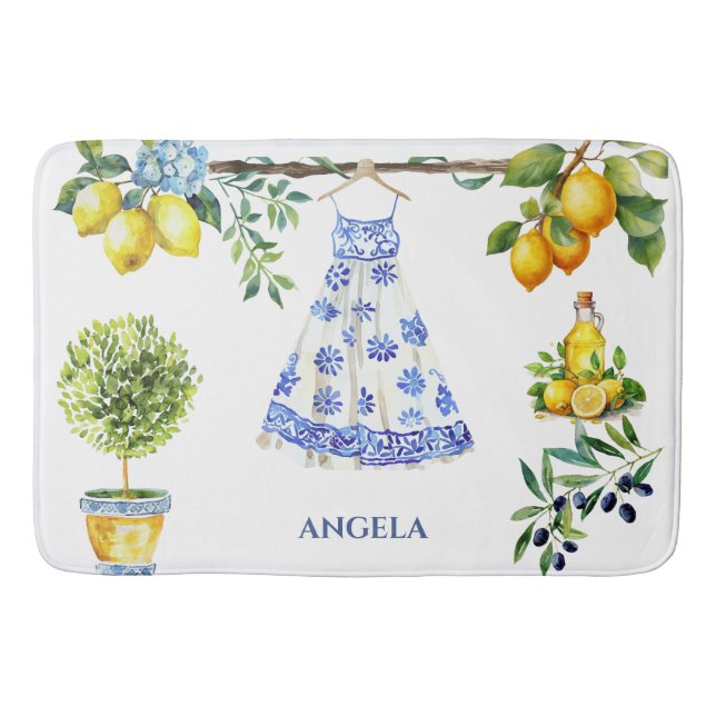 La Dolce Vita Lemon Blue Italien Badrumsmatta (Framsidan)