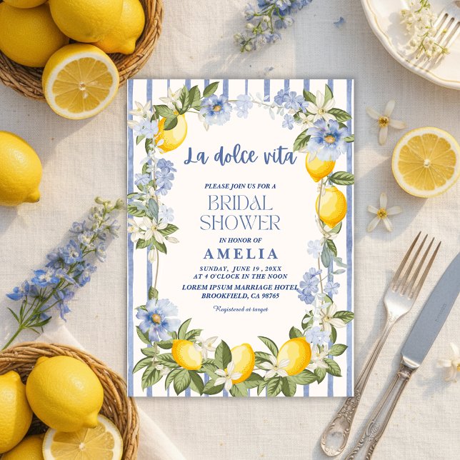 La Dolce Vita Lemon Citrus Italian summer Wedding Inbjudningar (Skapare uppladdad)