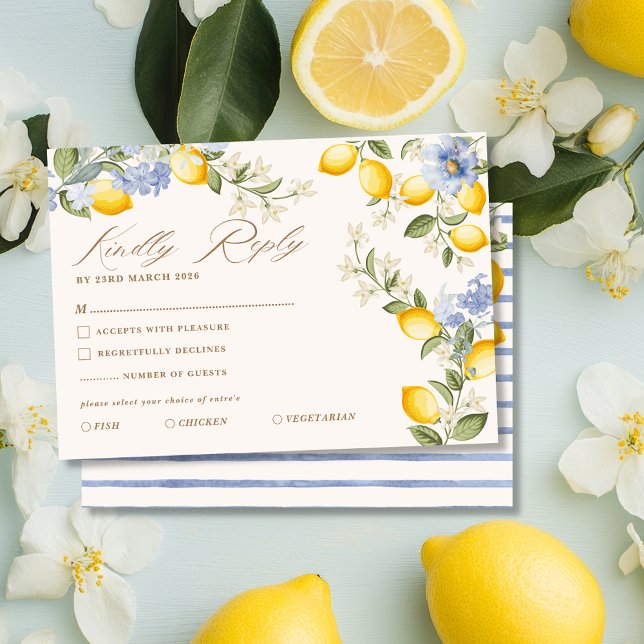 La Dolce Vita Lemon Citrus Mediterranean Wedding OSA Kort (Skapare uppladdad)