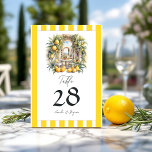’La Dolce Vita’ Lemon Grove Italy Bröllop Bordsnummer<br><div class="desc">Följ gästerna till deras platser med det här charmerande bordsnumret "La Dolce Vita" i bröllop. Med en illustration av citrongroven, typografi av eleganten och skarpa accenter med gult, kompletterar denna design perfekt ett Medelhavstema eller ett italienskt bröllop-tema. Fullt anpassade med parets namn och bröllop-detaljer är det idealiska tillägget till din...</div>