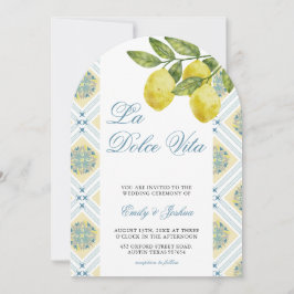 La Dolce Vita Lemon Italienska Bröllop Arch Inbjudningar