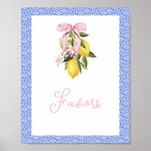 La Dolce Vita Lemon Rosa Bow Baby Shower-favoriter Poster