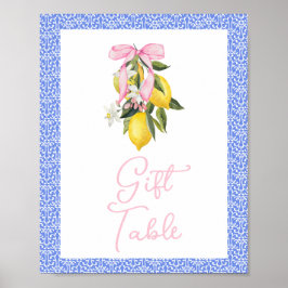 La Dolce Vita Lemon Rosa Bow Baby Shower Gifts Poster