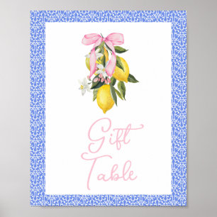 La Dolce Vita Lemon Rosa Bow Baby Shower Gifts Poster