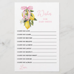 La Dolce Vita Lemon Rosa Bow Önskemål för Baby Flygblad
