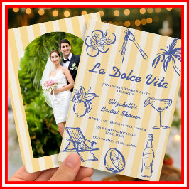 La Dolce Vita Lemons Italian Bridal Shower PHOTO Inbjudningar