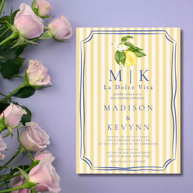 La Dolce Vita Lemons Italienska Bröllop Inbjudningar (Skapare uppladdad)