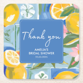 La dolce vita medelhavet sommar Bröllopsdusch Underlägg Papper Kvadrat