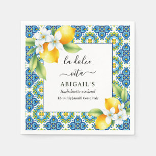 La Dolce Vita Mediterranean bachelorette helg Pappersservett