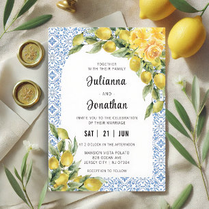 La Dolce Vita - Mediterranean Italy Lemon Weddin Inbjudningar