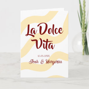 La Dolce Vita persika bröllopspar Namn mauve Kort