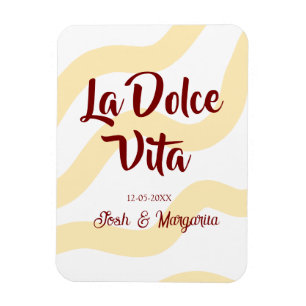 La Dolce Vita persika bröllopspar Namn mauve Magnet