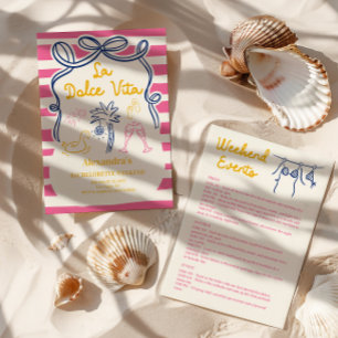 La Dolce Vita Poolside Bachelorette Helg Inbjudningar