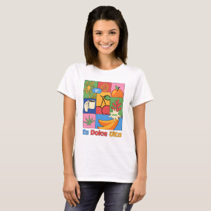 La Dolce Vita Pop Art – Färgglatt Retro Sött Liv T Shirt