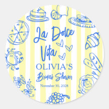 La Dolce Vita Ränder Citron Italiensk Bröllopsdusc
