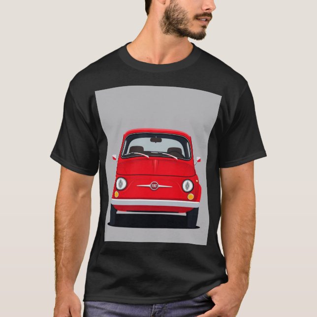 La Dolce Vita: Red Fiat 500 T-Shirt (Framsida)