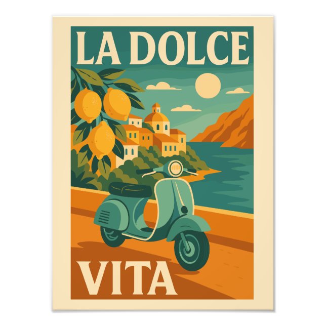La Dolce Vita – Retro Italian Coast Travel Fototryck (Framsidan)