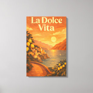 La Dolce Vita – Retro Italiensk Kust Reseposter Canvastryck