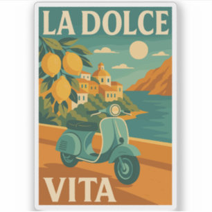 La Dolce Vita – Retro Italienska Kust Resa Klistermärken