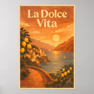 La Dolce Vita – Retro Italienska Kust Resa Poster