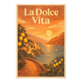 La Dolce Vita – Retro Italienska Kust Resa Poster