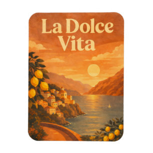 La Dolce Vita – Retro Italienska Kust Resa Poster Magnet